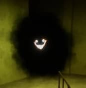 Current Smiler floating face surrounded by dark fog