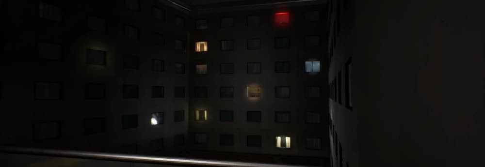 Level 188 hotel hallway and Courtyard route