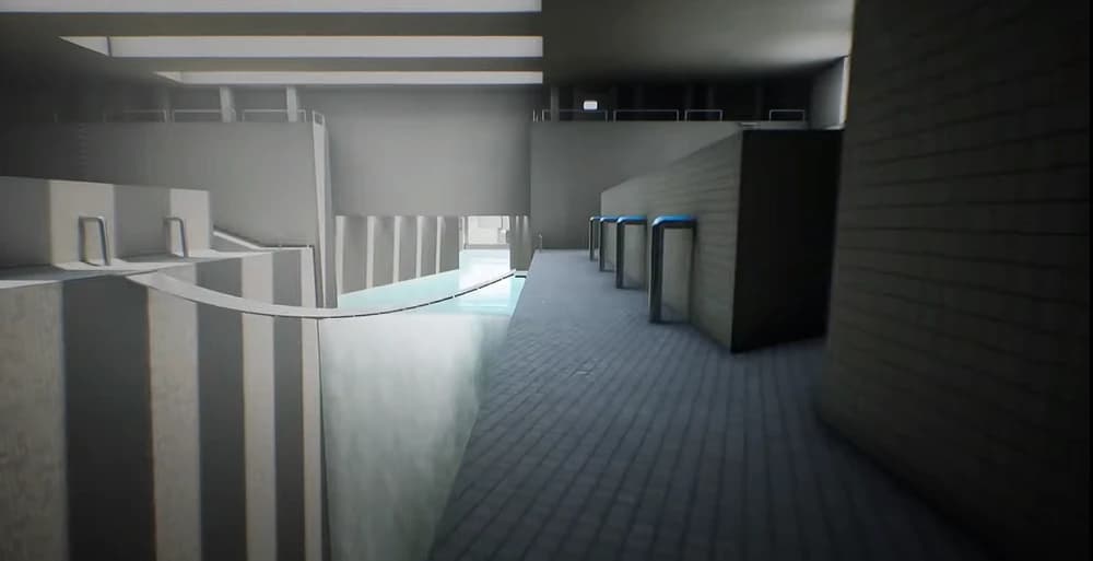 Dark Poolrooms water route between valve areas