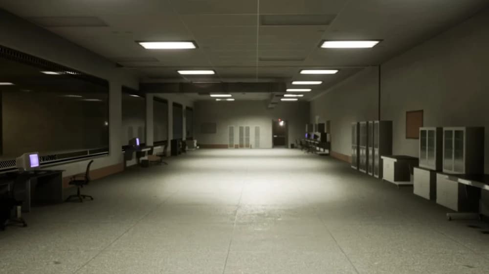 Escape the Backrooms Level B Safe Zone M.E.G. et hub d'ascenseur