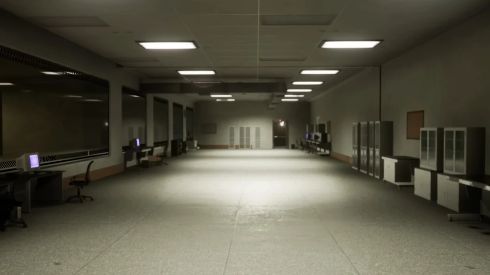 Escape the Backrooms Level B M.E.G. Safe Zone und Aufzug-Hub