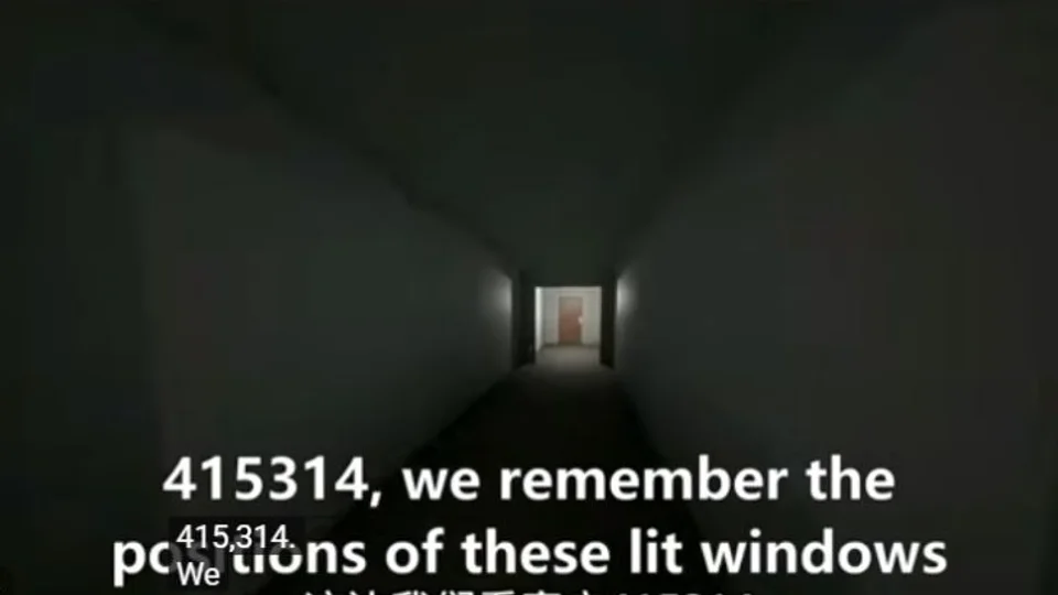 Level 0.11 illuminated-window clue for elevator code 415314