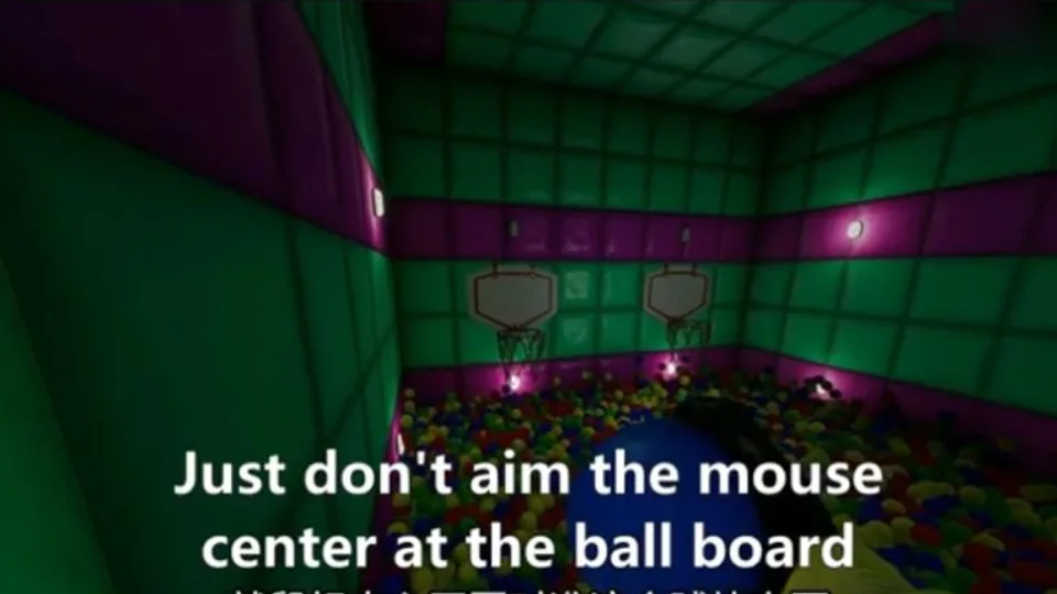 Letztes Bällebad mit den vier Basketballkörben in Level 421